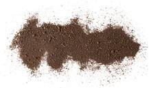 Soil, Dirt Scattered Isolated On White Background And Texture, Top View
