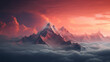 Beautiful landscape, mountain and clouds