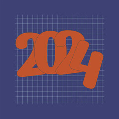 Wall Mural - happy new year 2024 vector design logo