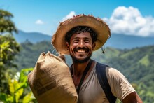 Coffee Farmer Smiling. Generate Ai