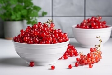 Wall Mural - Red currant berries. Generate Ai