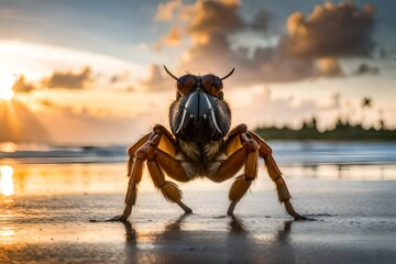 Wall Mural - stag beetle on the ground