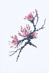  Sakura flowers. AI generated illustration