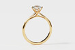 © sarawut795 - Gold diamond Ring isolated on white background, 3D rendering.