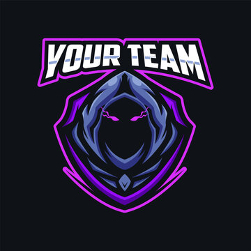 Reaper vector mascot logo design with modern illustration concept style for badge, emblem, t-shirt. Reaper illustration for sport and esport team. Vector eps 10