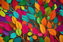 Seamless Pattern With Autumn Leaves Generated Ai