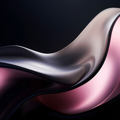 Aufkleber - Abstract black and pink wave paper cut design. Background for banners, posters, flyers, book covers
