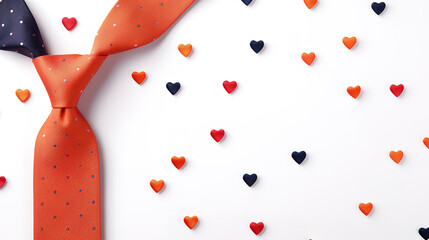 Happy Fathers Day background concept made from necktie with heart shape. Generative Ai