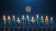 Happy hanukkah festive congrats, traditional religious candle. Generative Ai