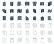 © Masum Bhuiyan - Brochure line icon set. Flyer leaflet, catalog, booklet, magazine, and letterhead icons vector illustration