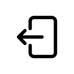 Poster - arrow Logout account icon - Enter symbol, log out icon button - arrow and door icon entry symbols in filled, thin line, outline and stroke style for apps and website	
