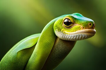 Wall Mural - close up of a green lizard