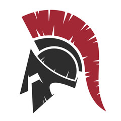 spartan gladiator helmet flat vector illustration logo icon clipart
