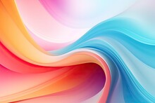 Abstract Background With Smooth Lines In Pink, Blue And Orange Colors, Abstract Background. Colorful Twisted Shapes In Motion, AI Generated