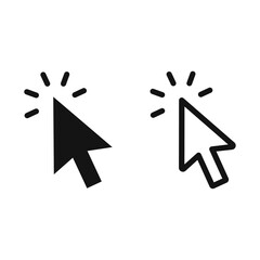Poster - pointer cursor сomputer mouse icon. cursor vector icon. cursor filled and lined icon. click arrow.