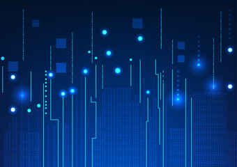 Poster - Circuit board technology background Use stripes to bring them together. It is conveyed to the circuit board address of the electronic device used as a path for transmitting data and receiving commands