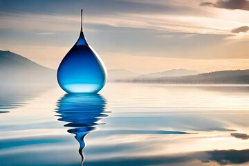 Wall Mural - water drop in the sunset