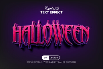 Poster - Halloween Text Effect 3D Style. Editable Text Effect.