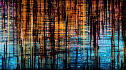 Wall Mural - design abstract digital pixel noise glitch background, error video tv damage.