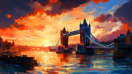 Poster - Illustration of the beautiful city of London. United Kingdom