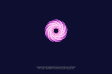 Fototapete - Abstract flower geometric rotation movement design. Vector illustration made of various overlapping elements.