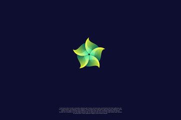 Fototapete - Abstract flower geometric rotation movement design. Vector illustration made of various overlapping elements.