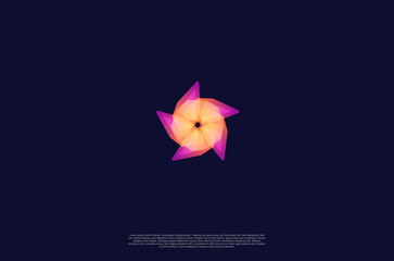 Fototapete - Abstract flower geometric rotation movement design. Vector illustration made of various overlapping elements.