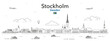 Stockholm cityscape line art vector illustration