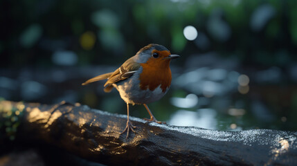 Wall Mural - robin on a branch