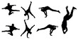 Break Dance Silhouettes Set on a white background.