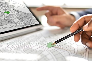 Poster - Cadastre Map And City Building Survey