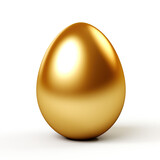 Fototapeta Paryż - Gold egg on white background