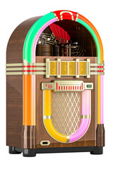 Poster - Retro jukebox, 3D rendering isolated on transparent background