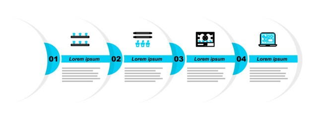 Poster - set line smart farming technology, with bulb and plant and automatic irrigation sprinklers icon. vec