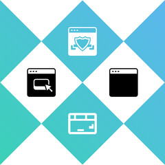 Poster - Set Browser files, Keyboard, with shield and window icon. Vector