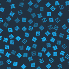 Poster - set online shopping on screen, browser window, setting and on seamless pattern. vector