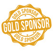Gold sponsor grunge rubber stamp