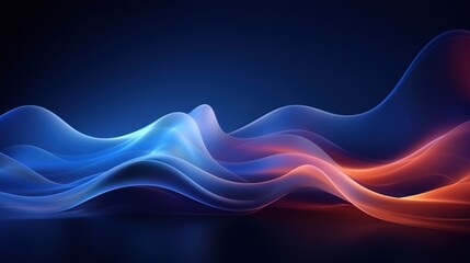 Wall Mural - abstract blue background with wave. generative ai