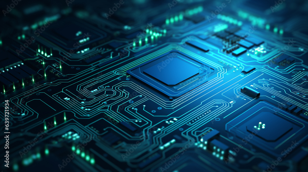 Circuit board electronic chips or electrical line engineering technology concept background