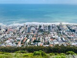 Fototapeta Na drzwi - Top view of Cape Town and ocean, South AFrica
