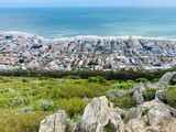 Fototapeta Na drzwi - Top view of Cape Town city and ocean, South Africa