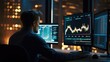 Market investor analyst broker analyzing financial trade crypto stockmarket exchange platform digital chart data on computer screen analytic risk
