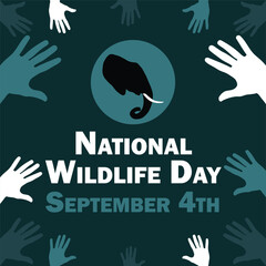 National Wildlife Day vector banner design. Happy National Wildlife Day modern minimal graphic poster illustration.