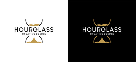 Abstract luxury classic hourglass logo design template