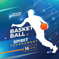 Wall Mural - basketball spirit tournament slyer design template