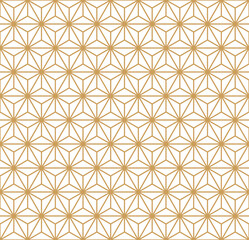 Wall Mural - japanese traditional hemp leaves seamless pattern with grid line for textile, card, poster, wallpape