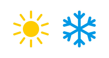 Wall Mural - sun and snowflake icons