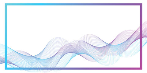 Aufkleber - Abstract Neon frame with luminous waves for banner, presentation, template, web design, wallpaper.Big data stream futuristic infographic business analytics presentation, vector illustration
