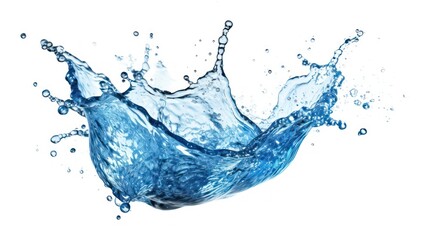 Wall Mural - blue water splash isolated on white