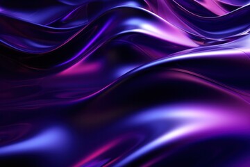 Abstract background of holographic foil, metallic texture, purple wavy wallpaper, fluid ripples, Generative AI